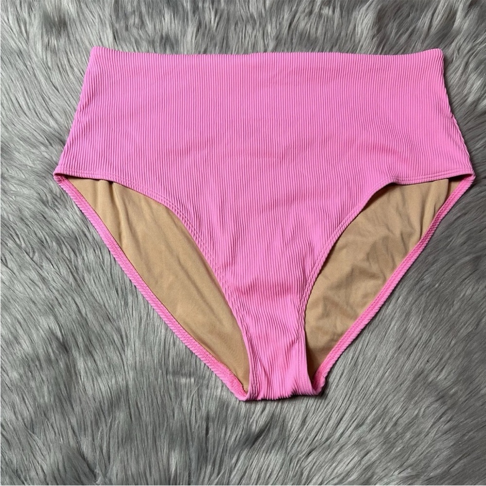 Old Navy Classic High Waisted Ribbed Pink Swim Bottoms XL